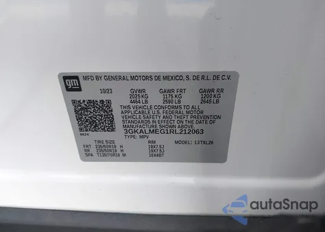 2024 GMC Terrain Fwd Sle из США, поврежденный, VIN 3GKALMEG1RL212063